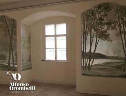 Decorazione murale: foglie argento