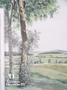 Alta decorazione murale: sala boschereccia all'italiana