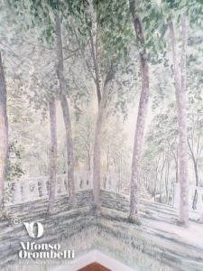 Alta decorazione murale: sala boschereccia