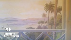 high mural decoration: tropical landscape